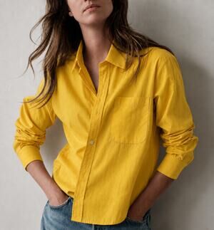 Cissa The Daily Button Shirt Long Sleeve Yellow Womens Size XS New